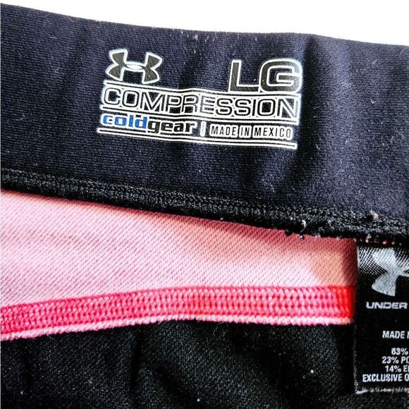 Under Armour Cold Gear Compression Pink Panel Ankle Athletic Running Leggings L - Picture 4 of 6